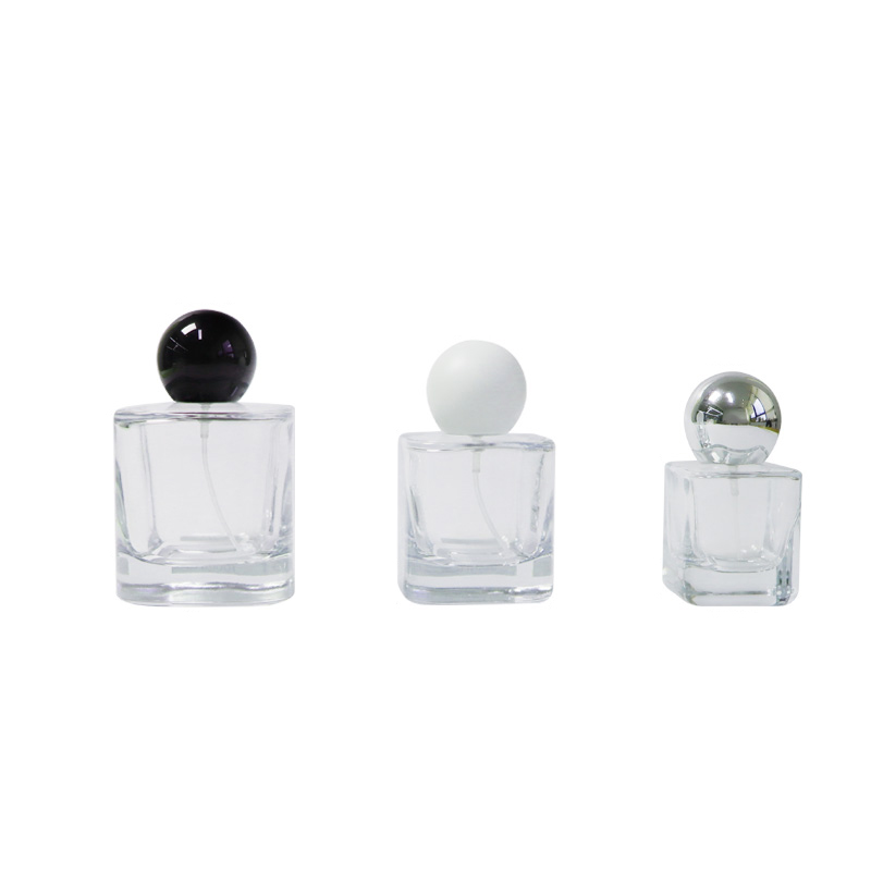بطری های عطر شیشه ای 30 میلی لیتری 50 میلی لیتری 100 میلی لیتری شفاف با ته ضخیم مربعی شکل